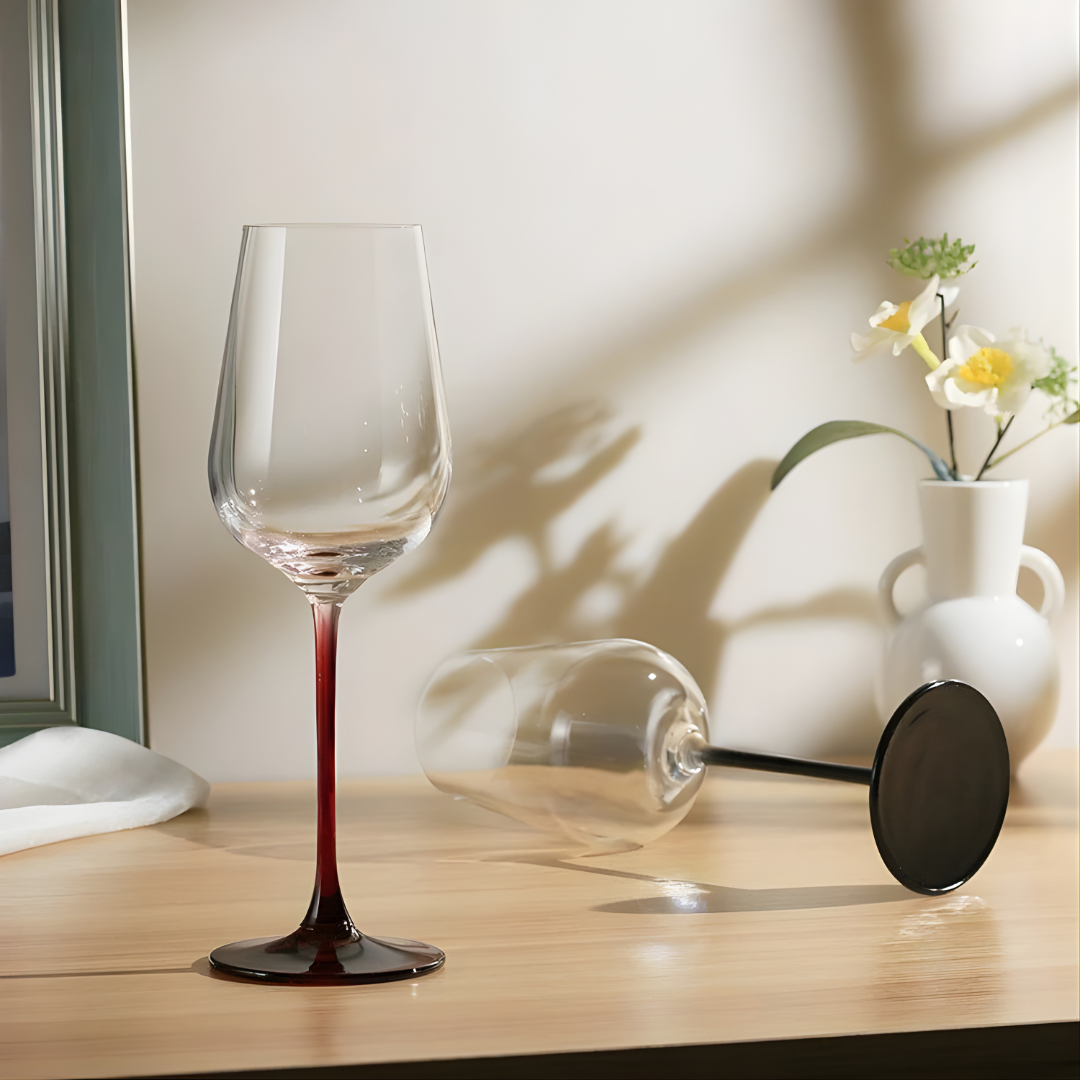 Red Stem Wine Glass - Set Of 6