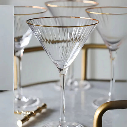 Gold Rim Martini (Set Of 2)