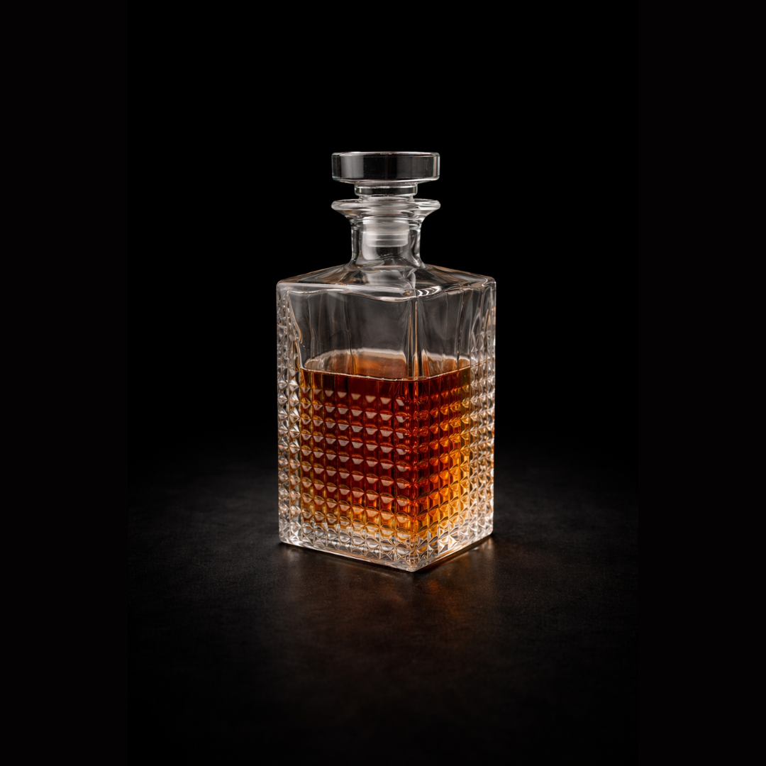 Dotted Crystal Whiskey Decanter - 1 Litre