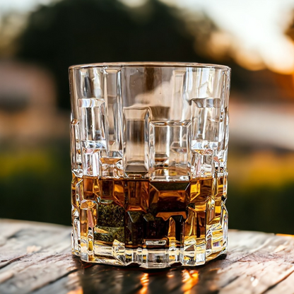 Crystal Cut Whiskey Glass - Made in Italy - Set of 6