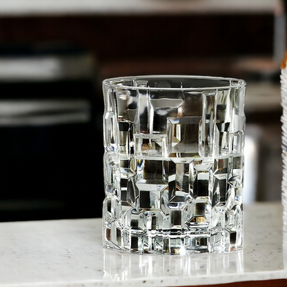Crystal Cut Whiskey Glass - Made in Italy - Set of 6