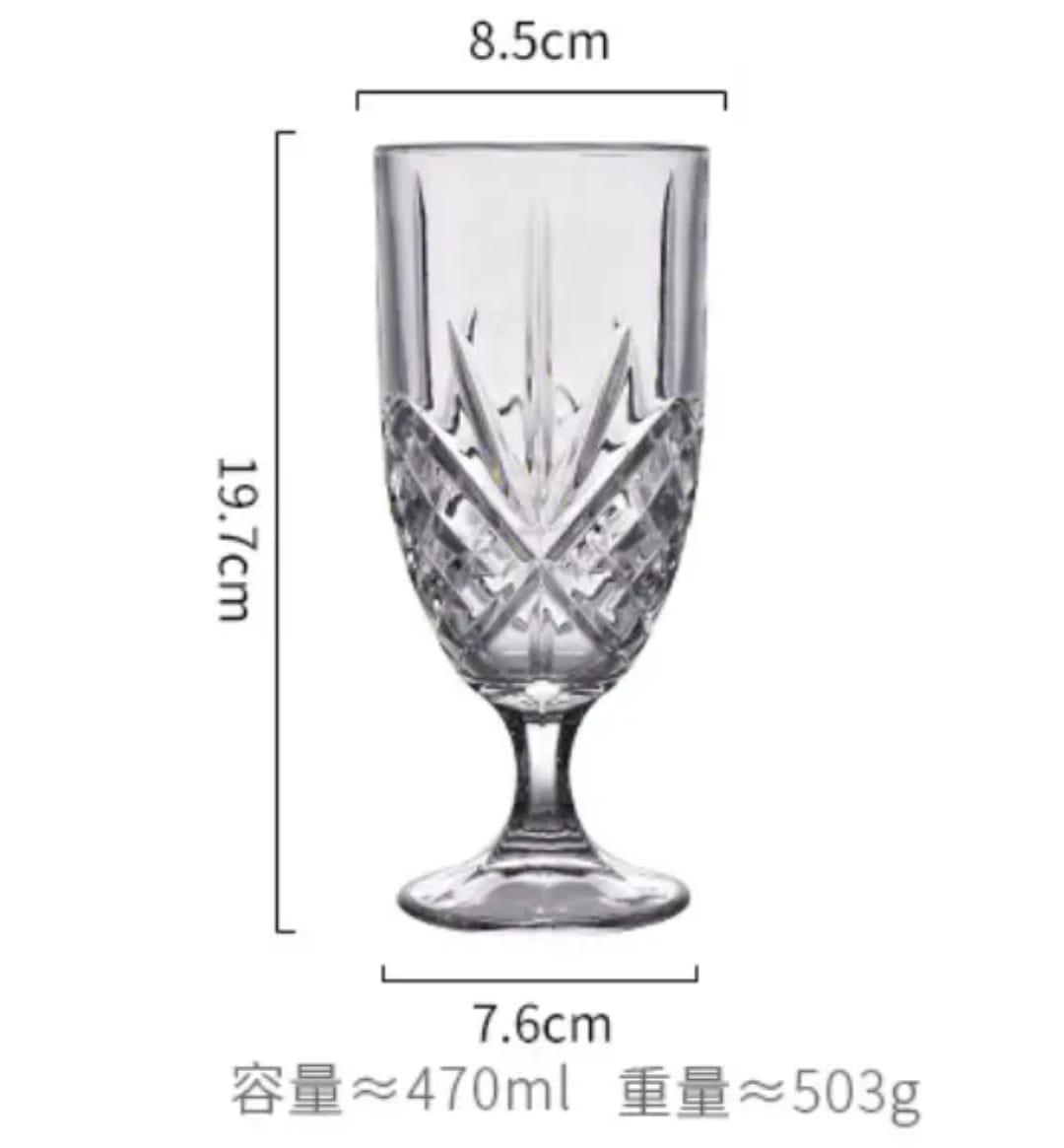 Crystal Beer Glass (Pack Of 6) - Made in Italy