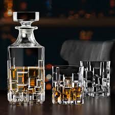 Crystal Cut Whiskey Decanter Set (Pure Crystal) - 1 Decanter And 6 Glasses
