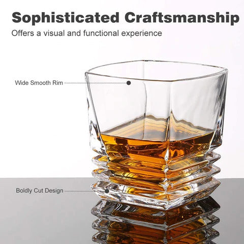 Luxury Square Whiskey Glass - Set Of 6