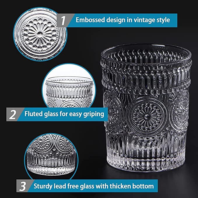 Embossed Whiskey Glass (Pack Of 6)