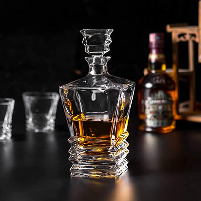 Crystal Luxury Square Whiskey Decanter Set