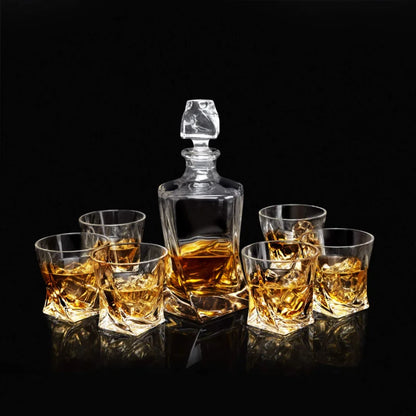 Crystal Twist Whiskey Decanter Set